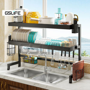 Gslife 65/85/95/120cm Kệ Bát 2 Tầng Inox Đa Năng Trên Bồn Rửa Bát Sơn Tĩnh Điện Phiên Bản 2023