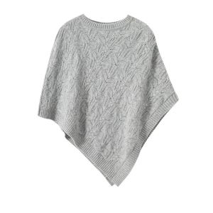 Spring Summer New Knitted Woolen Shoulder Wrap Lazy Style Outerwear round Neck Twisted Cloak Warmth Shawl Top for Youth And Middle-Aged Women