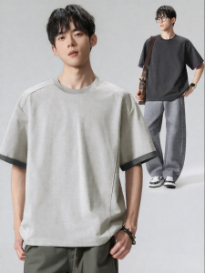 Wood soon | Simple Deconstructed Splicing Short Sleeve T-Shirt