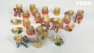 Handmade Tealight Candle Holder Stand – Fabric Silk Thread & Beaded Decorative Holder for Diwali Pooja Festivals & Home Décor (Pack of 1)