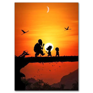Bandai | 5D Classic Anime Diamond Painting Goku Scenery Mosaic Embroidery Cross Stitch Kit DIY Living Room Home Decoration Painting