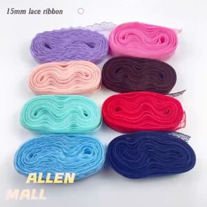 (10yards/roll) 15mm Lace Trimming Ribbon 22 Colors Lace Fabric DIY Sewing Embroidery Decoration Gift Wrapping Material