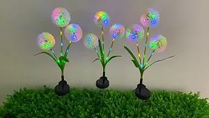 1/2PC 1/3 Head Solar Dandelion Courtyard Light Ground Plug Outdoor Lawn Light Suitable for Courtyard and Garden Decoration