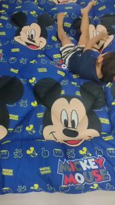 เด็ก บุ๋ม 2 ชิ้น 55X90 แบบเรียบและแบบบูม มีหมอน ตัดเย็บจากผ้าคอตตอน นุ่ม ไม่ระคายเคืองผิว