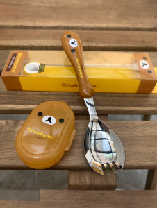 South Korea Import Pine Bear Kids Jaw Spoon Noodle Spoon with Dust Cover Portable Tableware Student Spoon