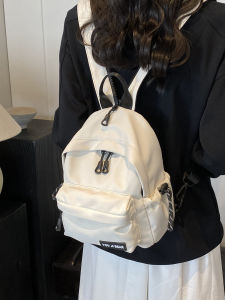 Versatile Mini Canvas Backpack Womens Fashionable Casual Crossbody Bag Soft Handle Zipper Closure Waterproof Oxford Fabric