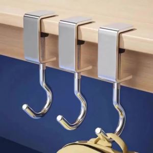 3 Móc Treo Túi Có Thể Điều Chỉnh Không Cần Khoan Bằng Thép Không Gỉ Dùng Cho Cạnh Bàn Sắp Xếp Đồ Dùng Văn Phòng Để Bàn Cầm Tay Tiện Dụng