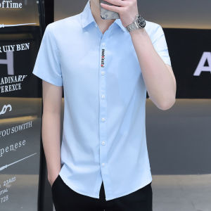 ROMON | Cool Ice Silk Short Sleeve Shirt Casual Business Wear Iron-Free