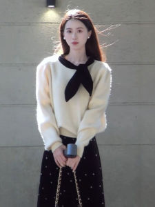 CHANGTONG | Bộ Áo Sweater và Chân Váy Đốm Phong Cách Hàn Quốc Trẻ Trung