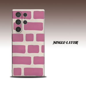 Pink Brick For Samsung Galaxy S26 S25 S24 A56 A36 Dual Layer Luxury Fashion Full Lens Protective Case