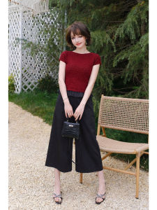 Elegant Red Polka Dot Short Sleeve T-Shirt