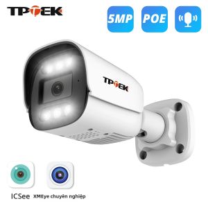 Camera Giám Sát IP PoE 5MP Onvif Âm Thanh Hai Chiều Tầm Nhìn Ban Đêm Gắn Tường Màu Trắng Dùng Cho NVR iCSee XMEeye Pro