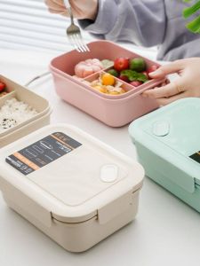 Hộp Đựng Cơm Trưa Bằng Sợi Tre Hộp Đựng Cơm Trưa Kiểu Nhật Bản Có Thể Chịu Nhiệt Trong Lò Vi Sóng Hộp Đựng Thức Ăn Chia Ngăn Hộp Đựng Thức Ăn Tươi Lâu