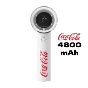 Coca-Cola | Quạt Cầm Tay Di Động Coca-Cola 5 Tốc Độ Với Màn Hình LED Pin Sạc 4800mAh Làm Mát Được 25 Giờ Dùng Cho Du Lịch & Trường Học