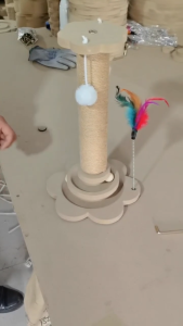 Cat Scratching Post 4 in1 Natural Sisal Scratcher Interactive Track Toy Scratching Pad Funny Cat toy