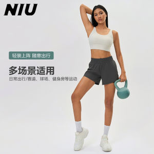 Quick Dry Breathable Fitness Sports Shorts Womens Drawstring Hip Conceal Slimming Yoga Pants Summer Nylon High Waist