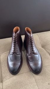 Javier Iron Brown - Sepatu Kulit Wingtip Boots Brogue Koku Footwear