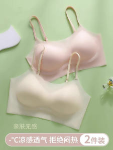 Ultra-Thin Ice-Silk Sports Bra Womens Vest Style No-Pad Backless Gathered Nylon Fabric Summer Breathable Underwear