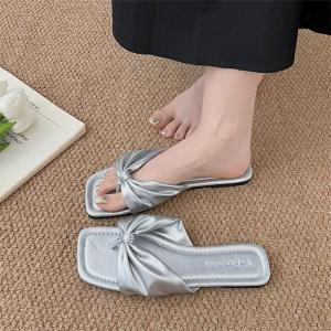 French Fairy Style Womens Sandals Summer 2025 Casual Fashion Large Size Slip-On Slippers Waterproof Platform PU Lined