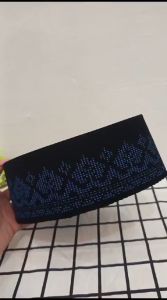 SONGKOK PECI BATIK SONGKET PERAK BIRU HITAM tinggi Normal (9 cm) + Ada Dus Setiap Peci