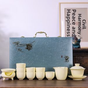 Jade-like Porcelain Business Gift Tea Set
