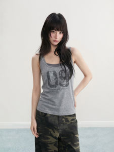 ARCG | Summer Loose Sporty Digital Print Faux Layered Sleeveless Vest Womens
