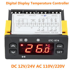 ETC-974 Digital Temperature Controller with Probe Cable Refrigerator Defrosting Heating Control Thermoregulator 220V Thermostat