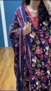 Designer Cotton Anarkali Gown Set For Women By inaaya Fabric