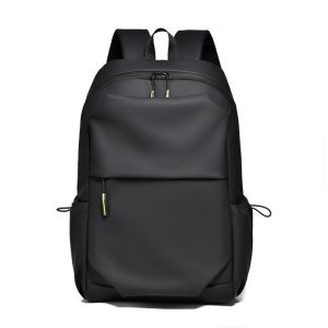 Mens Simple Large Capacity Backpack Commuter Business Waterproof Double Shoulder Bag Pure Color School Bag Casual Style