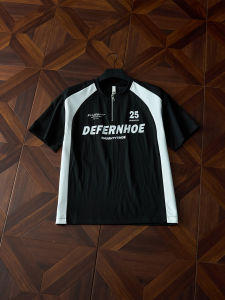 OUMULONG | Printed Breathable Zipper T-Shirt Male Summer