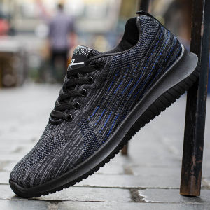 Breathable Casual Mens Sports Shoes Mesh Work Running Shoes Wear-resistant Travel Low-top Flat Heel round Toe Polyurethane Outsole