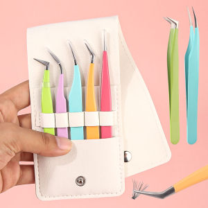 ชุดอุปกรณ์คีมต่อขนตาพร้อมซองหนัง กระเป๋าเก็บคีมต่อขนตาแบบพกพาสำหรับมืออาชีพ กระเป๋าเก็บอุปกรณ์แต่งหน้าที่ปลอดภัย