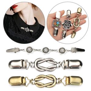 YUNAFIN Thời trang Hợp thời trang Cổ áo sơ mi Rhinestone  Hoa Áo len ghim Kẹp áo nịt Móc kẹp vịt Shawl Brooch