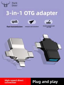 Multi-Function OTG Adapter Three-In-One Mobile Phone Connection USB Drive Converter Type-C Huawei to USB Interface Vivos15 Xiaomi Oppo Android Transfer