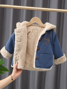 เสื้อกันหนาวบุใยฝ้ายสำหรับเด็กฤดูหนาว2เสื้อกันหนาวบุใยฝ้ายบุขนกำมะหยี่หนาพิเศษสำหรับเด็กเสื้อตัวนอกชุดฤดูหนาวสำหรับทารกเสื้อกันหนาวบุใยฝ้ายสำหรับเด็กชาย1ขวบแบบฤดูหนาว