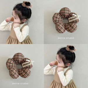 Retro Floral Brown Hair Ties for Kids Baby Hair Bands Cute Bun Hair Ropes Girls Hair Accessories Childrens Fashion Hair Bands