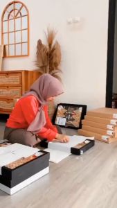 Javanes Series Custom Nama Simbolis Mahar / Kado Pernikahan 45x35cm - Frame 3D Anti Pecah