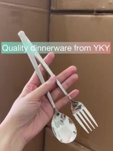 Fruit Cake Dessert Fork Spoon Stainless Steel Dining Spoon and Fork Gold Flatware