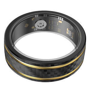 Smart Ring Health Tracker Mens and Womens Health Ring Long Lasting Battery Sleep Ring (Black Gold 13#)