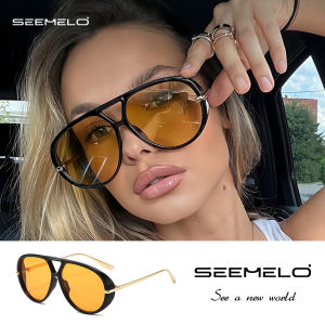 SEEMELO Fashion Sunglasses Retro Double Beam Design Sunglasses Women Mens Driving Sunglasses UV400 Sun Protection Sunglasses Shopping Travelling Cycling Riding Running Fishing Sunglasses