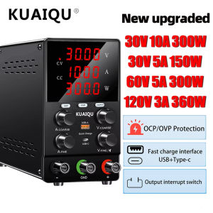 New Upgrade Variable DC Adjustable Power Supply Lab 30V 5A 30V 10A Optional OCP OVP OCP Regulated Switching Benchtop Power Supply Encoder Adjustment Supports Type-C Fast Charging