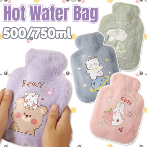 Cute Hot Water Bottle Bag for Girls Plush Shoulder Hand Warmer Heat Pack Warm Belly Instant Hot Pack