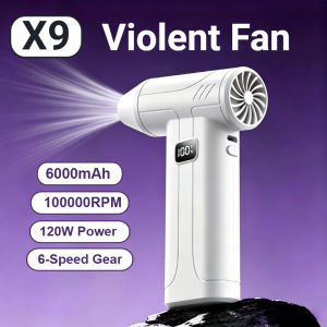 X9 Powerful Violent Fan 150000RPM Turbo Fan 6-Speed Handheld Portable Dust Blower Electric Dryer Screen Display 2026 New Arrival