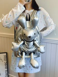 Cartoon Doll Waterproof Backpack Unique Travel Bag Childrens Bookbag Soft Polyester Lining Dual Strap Casual Style for Youth