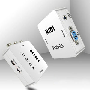 COD [Free Shipping] Portable AV RCA CVBS To VGA Plug and Play Multifunctional Mini Video Convertor with Cable Free Display for Set-top Box