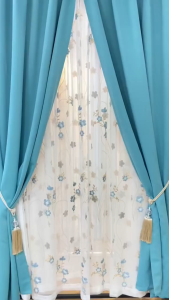 Jem Sheer Langsir Lace Bersulam Bunga Siap Jahit Cangkuk & Ring / Ready Made Day Curtain Hook Ring