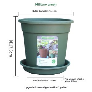 Global Second Generation Gallon Flower Pot European Style Environmental-Friendly Pp Resin Large Flower Pot Florals Green Plant Extra Large Thickened Plastic Flower Pot