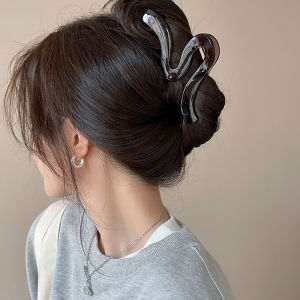 Minimalist Large Size Curved Shark Fin Hair Clip: A Fashionable Asymmetrical Design for Women Trendy New 2025