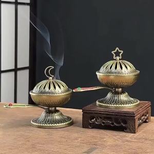 CANYAN | Xingyue Cầm Tay Xoay Hương Thơm Phòng Xông Tinh Dầu Bếp Kim Loại Chinoiserie Trang Trí Cho Văn Phòng Tại Nhà Cói Bếp Hợp Kim Kẽm Mạ Điện