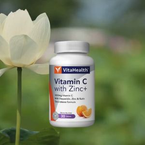 VITAHEALTH VITAMIN C WITH ZINC + [ VITAMIN C FOR IMMUNITY AND HEALTHY SKIN ] [ EXP DATE :14/8/2027 ]